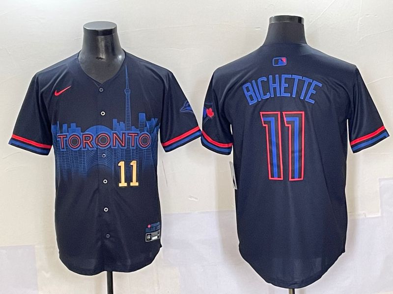 Men 2025 Toronto Blue Jays #11 Bichette Black Joint Name Nike MLB Jersey style 4->toronto blue jays->MLB Jersey
